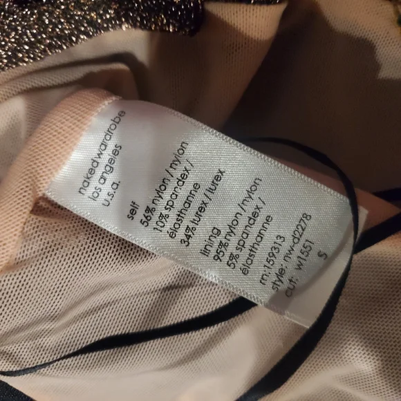 NAKED WARDROBE Sparkly Cowl Neck Mini Dress S - Picture 12 of 13